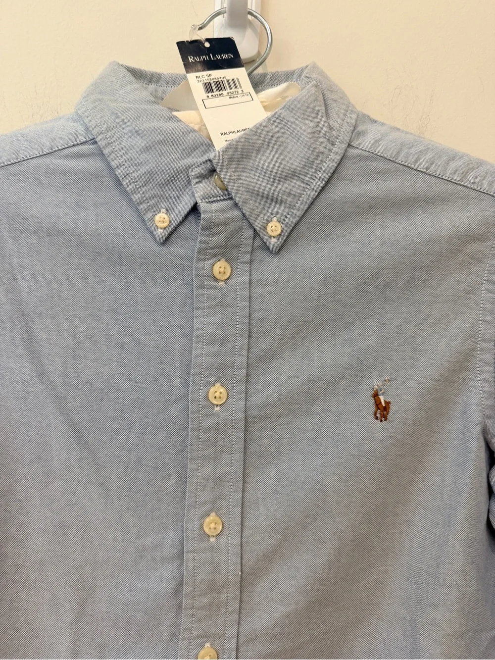 Ralph Lauren Light Blue chambray Button-Down Oxford long sleeve Shirt